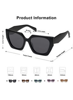 Big Trendy Polarized Sunglasses Womens Oversized Cateye Sunnies Lentes De Sol Para Mujer Sj2205 All Black - pzsku/Z0B10C3350CE066BBE168Z/45/_/1718184893/4eea03da-8332-4c5d-b18d-eb8ec1b6fa7d