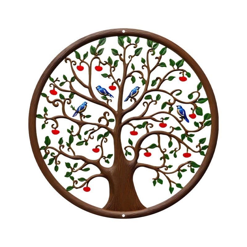 ESTART 11 Inches Tree of Life Wall Art Metal Tree Life Wall Decor Family Tree Wall Plaque Wall Hanging Sculptures for Balcony Porch Bedroom Living Room Kitchen Garden Office Indoor Outdoorr Colorful - Image 2