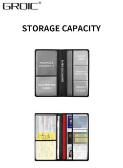 GROIC Car Registration and Insurance Holder, Artificial PU Leather Registration Holder for Car,Car Document Organizer with Pen Strap and Magnetic Closure  - Image 4