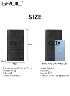 GROIC Car Registration and Insurance Holder, Artificial PU Leather Registration Holder for Car,Car Document Organizer with Pen Strap and Magnetic Closure  - Image 2