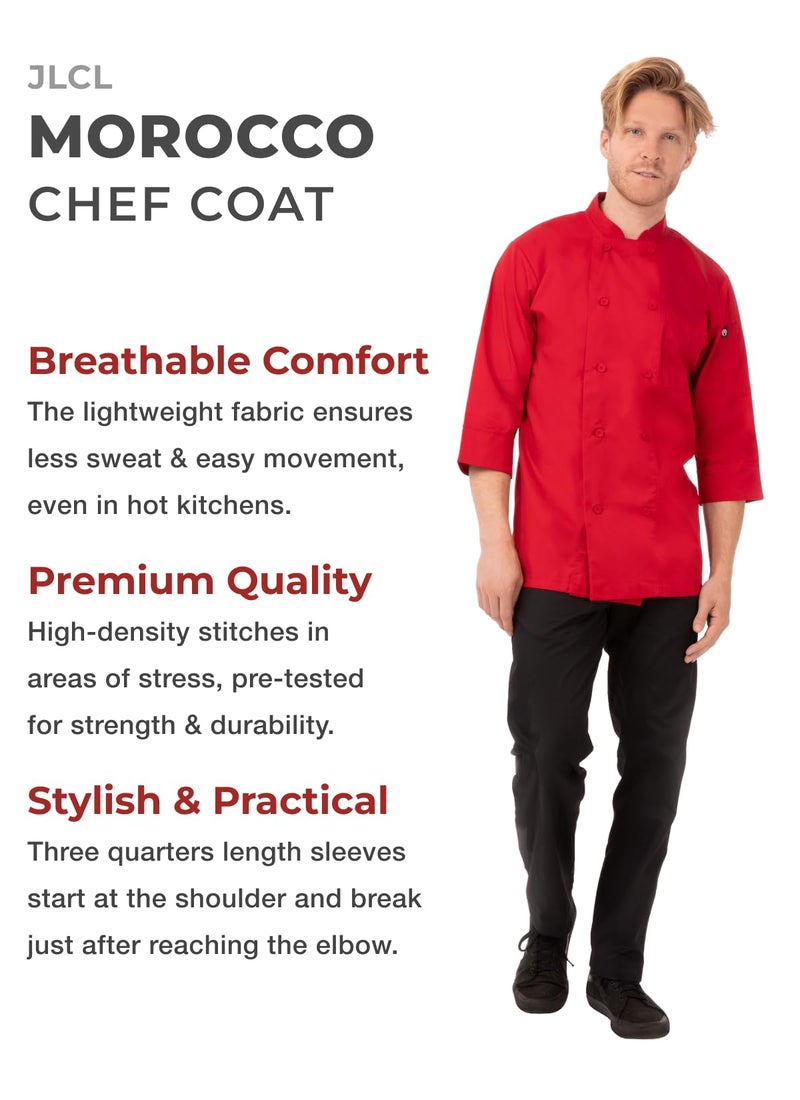Chef Works Men's Morocco Chef Coat, Red, 3X-Large - Image 2
