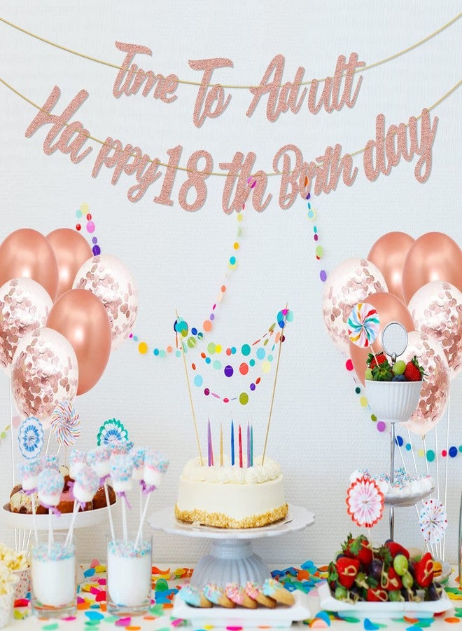 Inspireyee Rose Gold 18th Birthday Decorations for Girls Rose Gold 18th Birthday Banner 18th Birthday Sash 18th Tiara 40 Inch NO. 18 Rose Gold Foil Balloons Rose Gold Confetti Balloons 18th Rose Gold Party Set - Image 5
