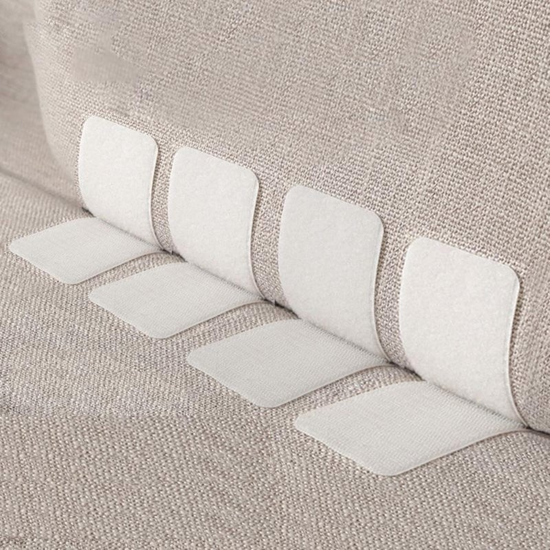 yomith Hook and Loop Gripper Tape for Table Cloth, Bed Sheet, Rugs, Couch Cushion, Adhesive Back Fastening Tape, Fixing and Mounting Objects for Home, Office, School (Pack of 10, White) - Image 1