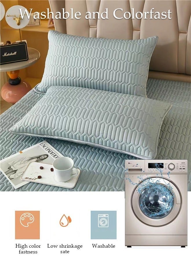 ميكسد 2-Piece Cooling Pillow Cases Luxury Soft Pillow Covers Breathable Latex for Hot Sleepers Hair and Skin Friendly - Image 2