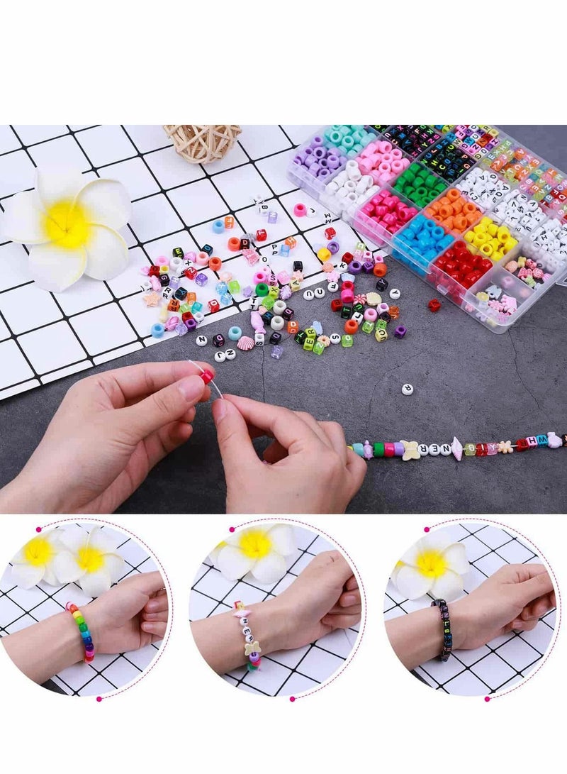 Excefore Bracelet Making Kit, Beads for Bracelets Pony Polymer Clay Letter Jewelry Making, DIY Arts and Crafts Gifts Girls Age 6 7 8 9 10 12  - Image 2