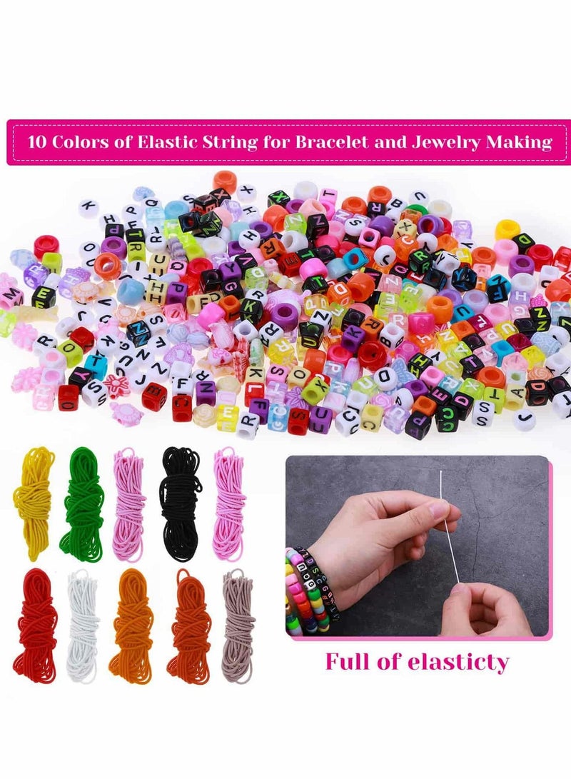 Excefore Bracelet Making Kit, Beads for Bracelets Pony Polymer Clay Letter Jewelry Making, DIY Arts and Crafts Gifts Girls Age 6 7 8 9 10 12  - Image 4
