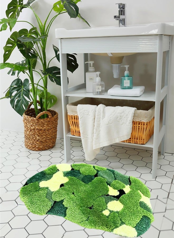 LEVINIS Cute Moss Bath Mat, Non Slip Boho Rug, Soft Shag Floor Mat Water Absorbent Funny Rug for Bathroom, Sink, Tub, Toilet, Entry Way 31"20" - Image 4