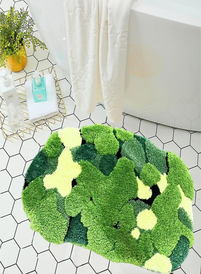 LEVINIS Cute Moss Bath Mat, Non Slip Boho Rug, Soft Shag Floor Mat Water Absorbent Funny Rug for Bathroom, Sink, Tub, Toilet, Entry Way 31"20" - Image 2