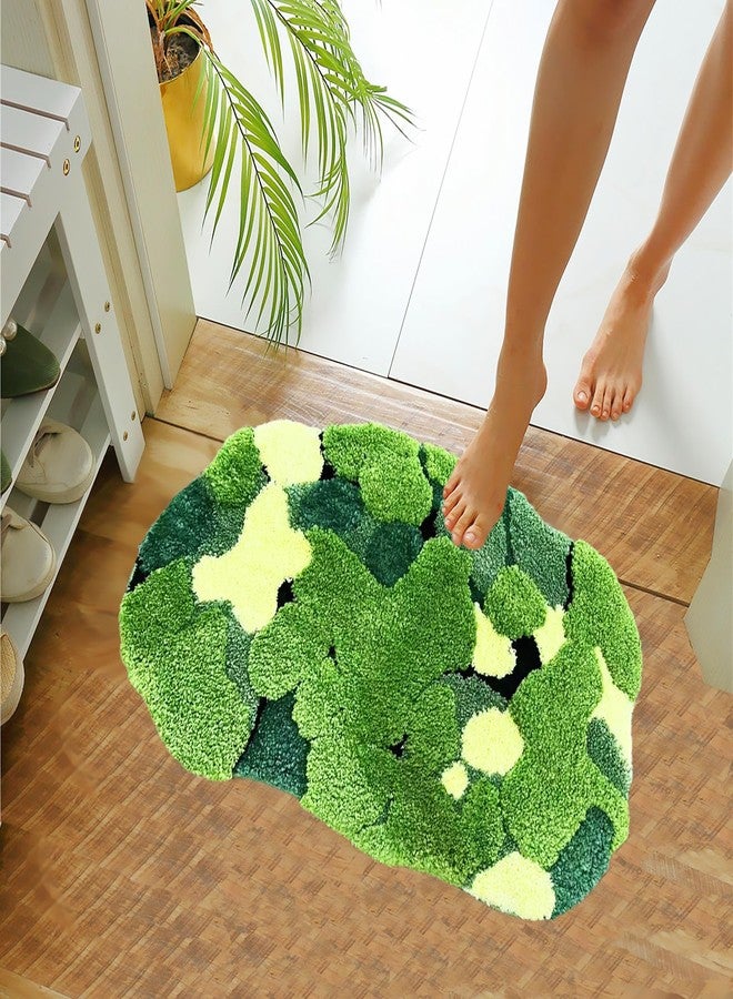 LEVINIS Cute Moss Bath Mat, Non Slip Boho Rug, Soft Shag Floor Mat Water Absorbent Funny Rug for Bathroom, Sink, Tub, Toilet, Entry Way 31"20" - Image 3
