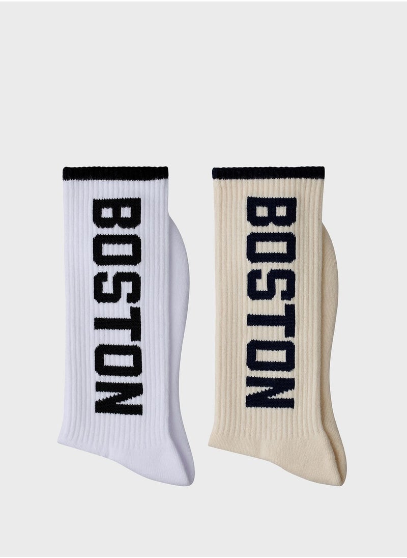 New Balance - 2 Pack Boston Crew Socks - Image 1