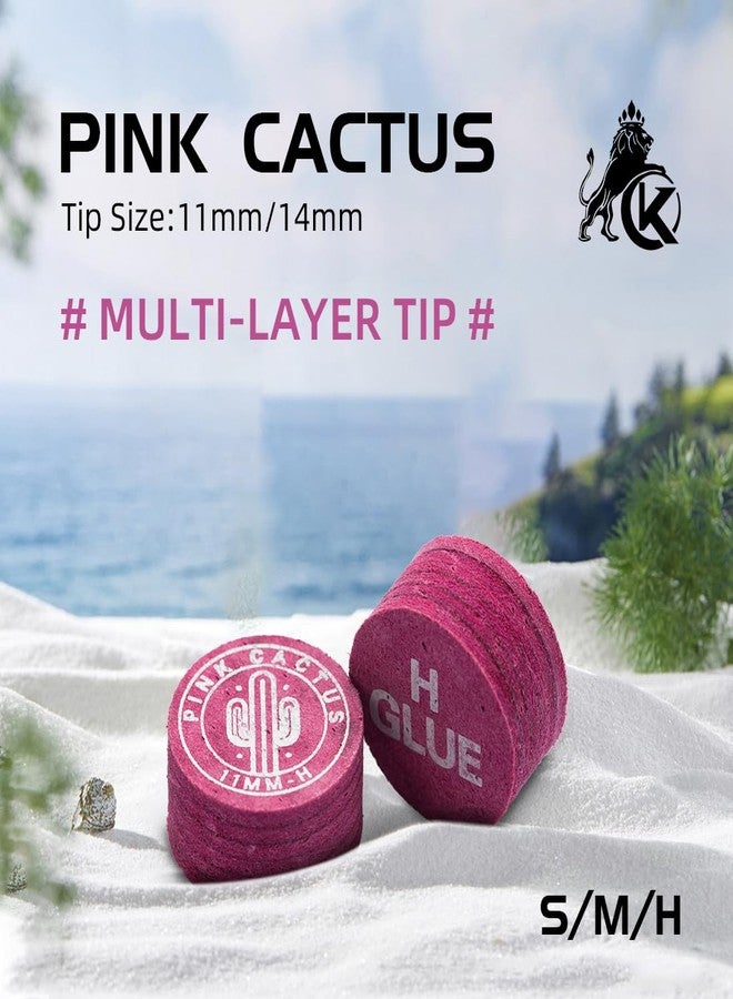 KONLLEN Pink Pool Cue Tip, 11mm/ 14mm Tip Multi-Layer Skin with S/M/H for Pool and Snooker Accessories Billiards - Image 2