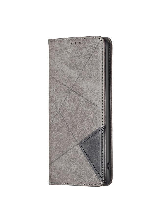 S-TOP Case For Samsung Galaxy S24 FE 5G Rhombus Texture Magnetic Leather Phone Case - Image 3