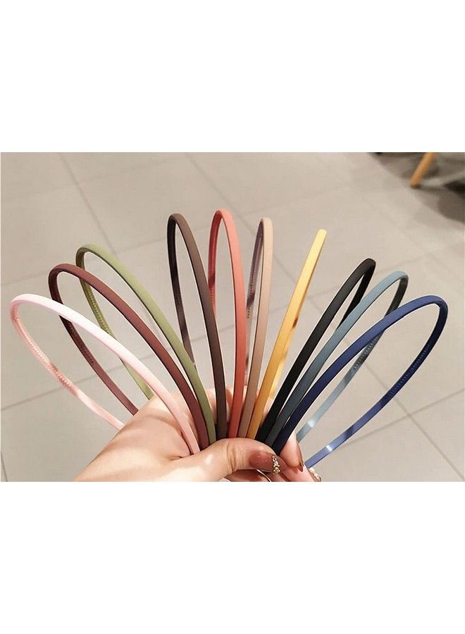 HOMEMATES Fashion Plastic Elastic Hair Bands Wavy Hair Comb Black Brown Headband Teeth Comb Shine Hairband Hoop Matte Hairbands Hair Accessory For Girls Women Lady (Set Of 12)(1)  - Image 1