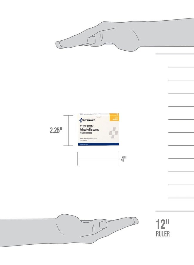 First Aid Only 1-002 1" x 3" Plastic Bandages (Pack of 16 - Image 4