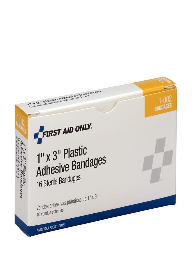 First Aid Only 1-002 1" x 3" Plastic Bandages (Pack of 16 - Image 3
