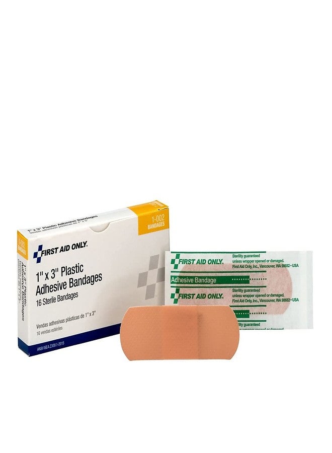 First Aid Only 1-002 1" x 3" Plastic Bandages (Pack of 16 - Image 1
