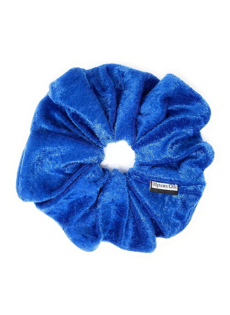 IUPTOWN CHIC - XL Jumbo Velvet Scrunchie For Hair Scrunchy for Women Girls Durable Elastic Band Ties to Hold Thick Straight Curly Hair  Breakage Frizz Prevention Princess Blue - Image 1