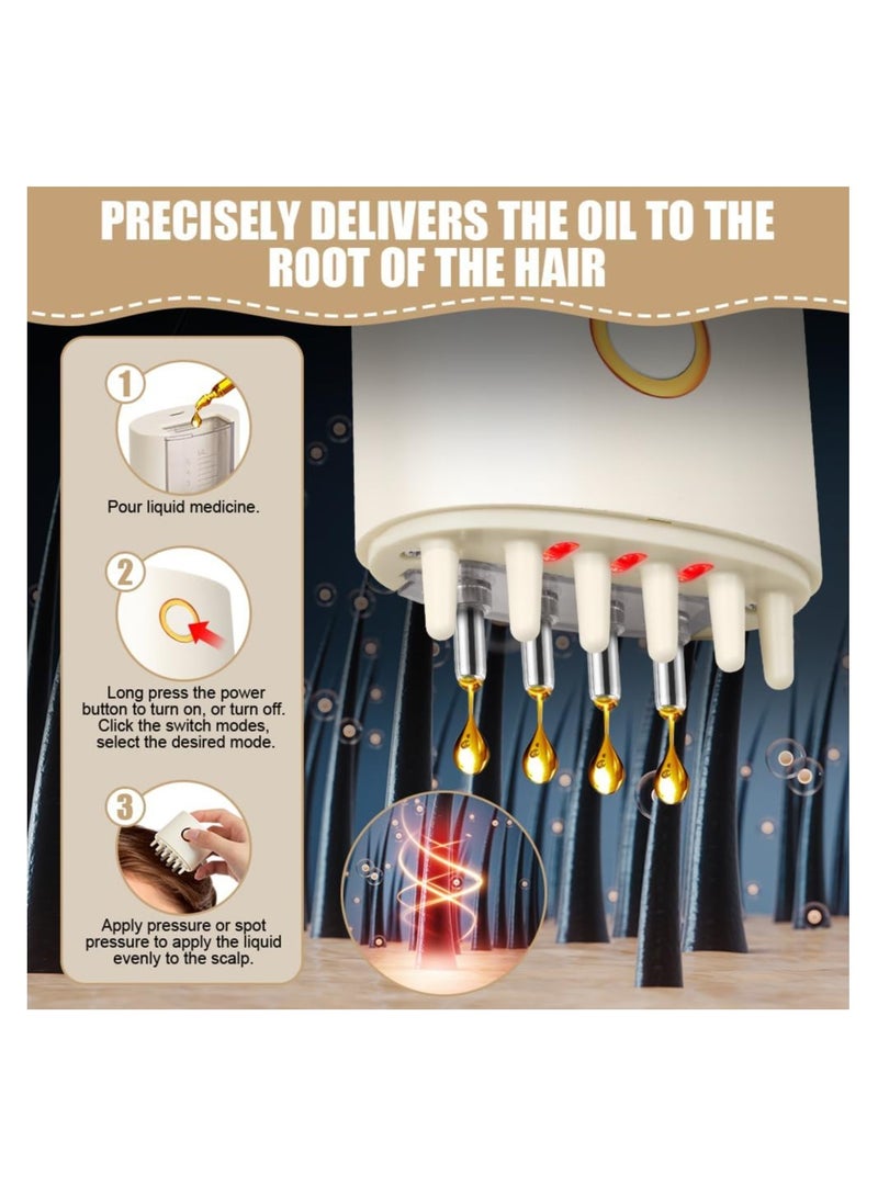 2-in-1 Electric Scalp Massager and Hair Oil Applicator Bottle, Portable Head Massager for Hair Growth, 3 Modes, Scalp Oil Dispenser with Roller Ball for Effective Hair Treatment. - Image 3