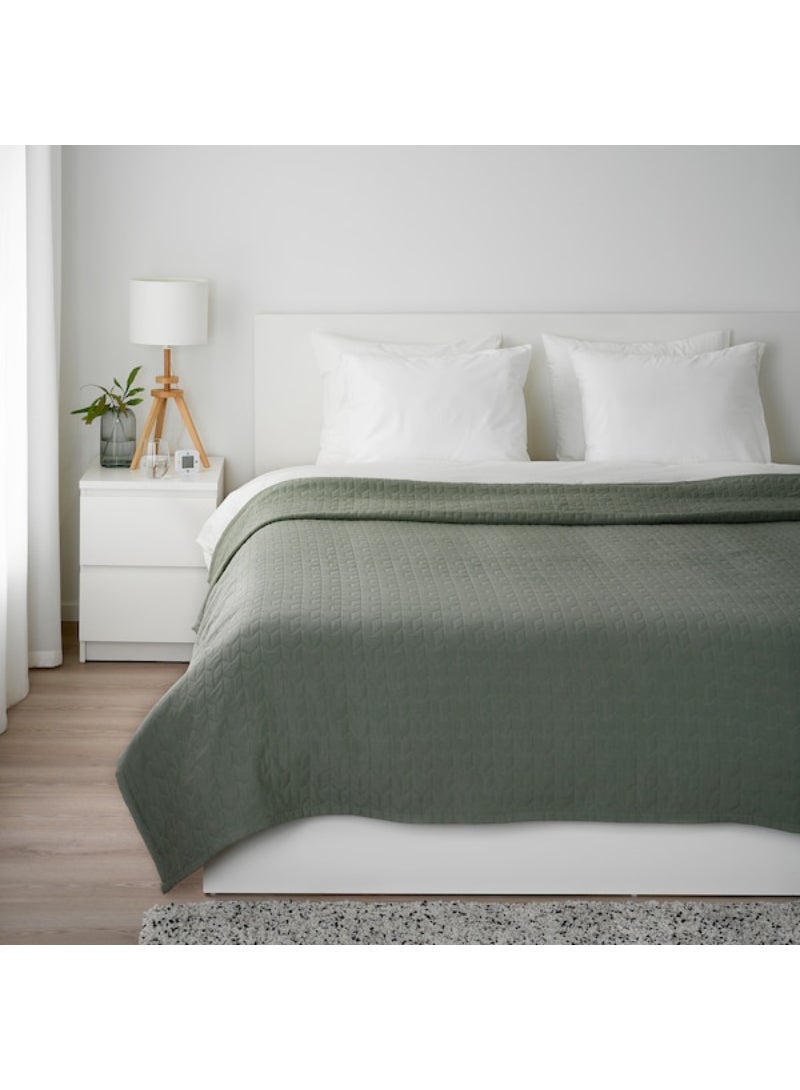 IKEA FRAKTA Bedspread - grey-green - 230x250 cm - Image 3