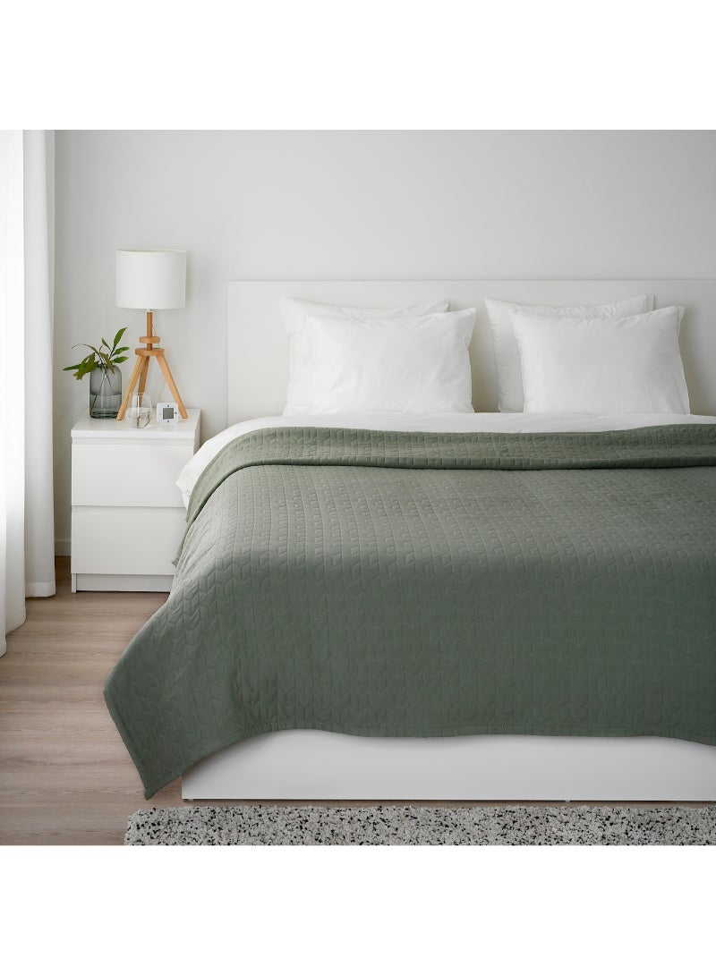 IKEA FRAKTA Bedspread - grey-green - 230x250 cm - Image 2