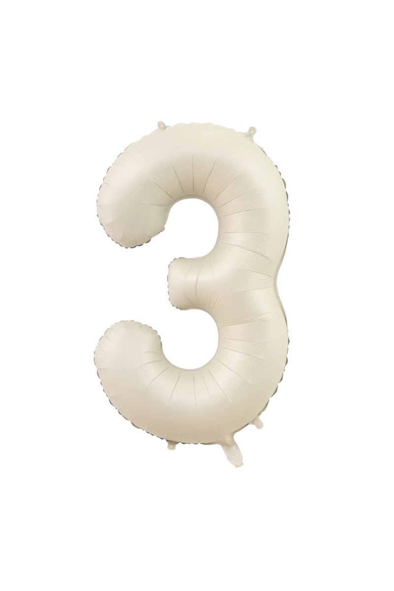 Number 40inch 40 beige 3 40 Inch Beige Cream Caramel chocolate Color Retro Number Balloon 123456789