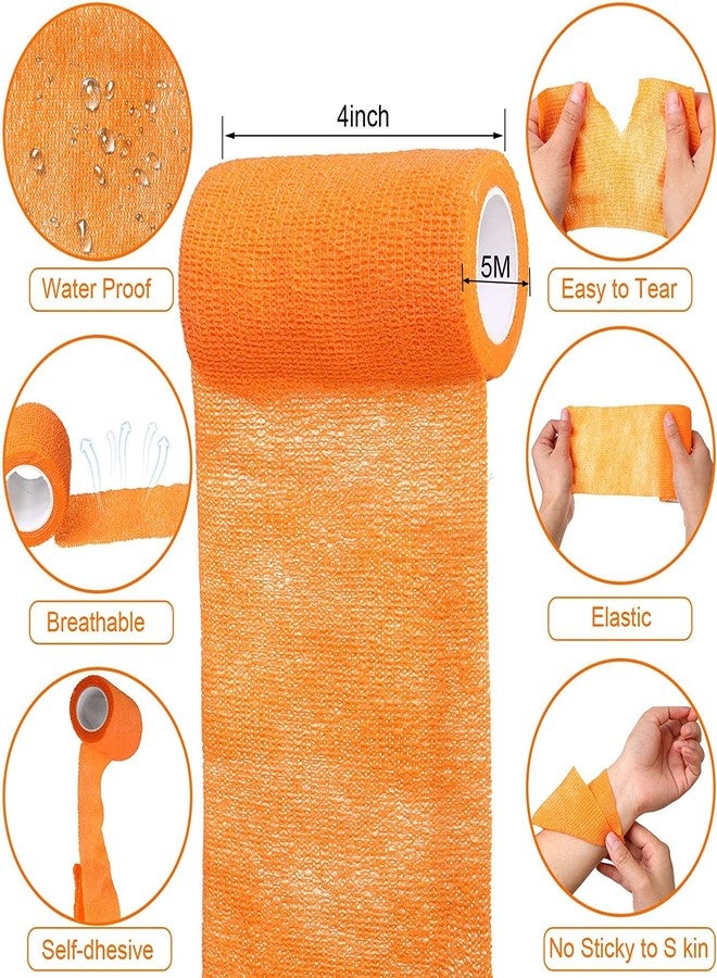 الشريط ضمادة كريب لاصقة من A-TAPE، شريط لاصق مرن ذاتي الاستخدام لإصابات الرياضة، والالتواءات، وإصابات الركبة والمعصم، والتواءات الكاحل، والتورم (10 سم × 4.5 متر - عبوة من 12 قطعة) متعدد الألوان - Image 3