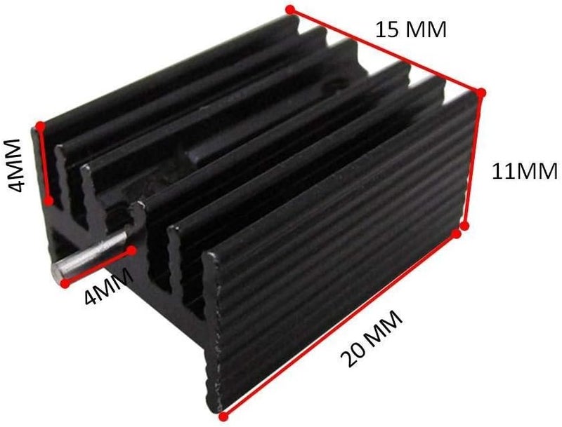 Easycargo 10 Packs TO-220 Heatsink + Insulator Mounting Screws Kits for LM317 LM317t L7805 L7812 L78XX Voltage Regulator, IRFZ44N 3205 520N 630 1404 MOSFET Transistor (20mmx15mmx11mm) - Image 2
