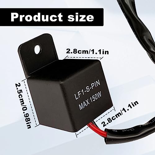 stymart LED Flasher Relay 2-Pin, 12V Relay for car LED Flash Turn Signal Relays, Adjustable Flash Rate Flasher Relay Wiring Connectors Kit for Fix Motorcycle Turn Signal Bulbs Hyper Flash(1pcs） - Image 2