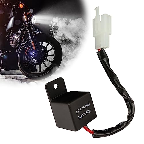 stymart LED Flasher Relay 2-Pin, 12V Relay for car LED Flash Turn Signal Relays, Adjustable Flash Rate Flasher Relay Wiring Connectors Kit for Fix Motorcycle Turn Signal Bulbs Hyper Flash(1pcs） - Image 1