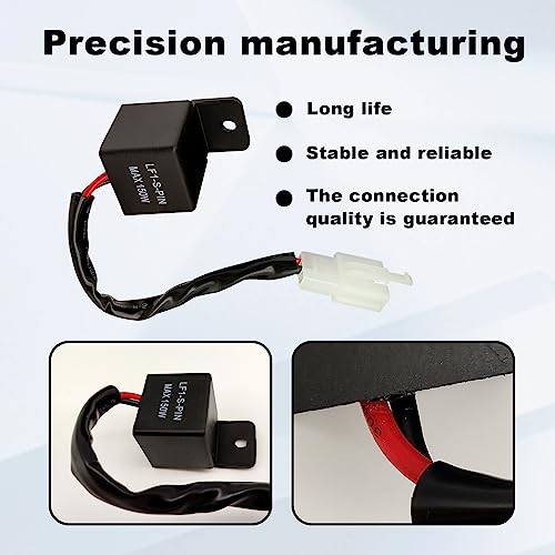 stymart LED Flasher Relay 2-Pin, 12V Relay for car LED Flash Turn Signal Relays, Adjustable Flash Rate Flasher Relay Wiring Connectors Kit for Fix Motorcycle Turn Signal Bulbs Hyper Flash(1pcs） - Image 3