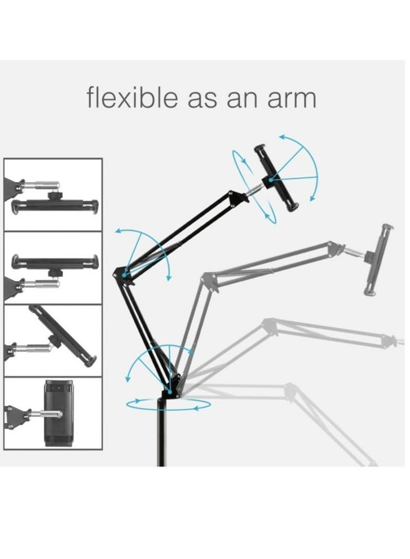 TIGER Universal Floor Adjustable and Foldable Tablet Stand Holder – 360° Rotation for Phones and Tablets, Portable and Versatile Design - Image 3