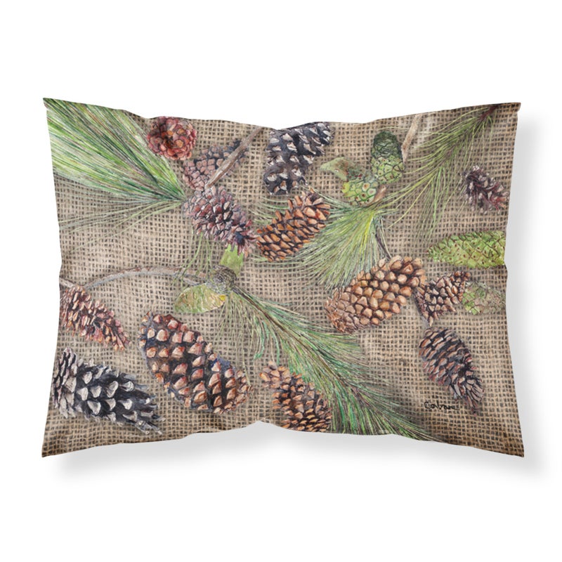""Caroline's Treasures 8735PILLOWCASE Pine Cones Moisture Wicking Fabric Standard Pillowcase  Large  Multicolor""