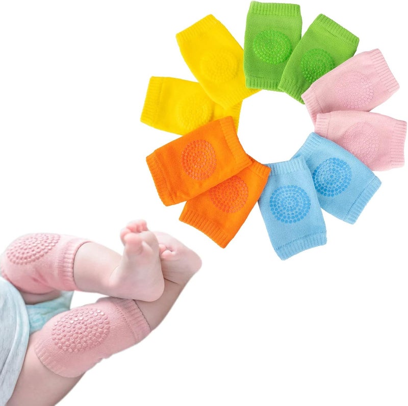 Bosoner Baby Crawling Anti-Slip Knee Pads,Unisex Baby Toddlers Kneepads 5 Pairs - Image 1