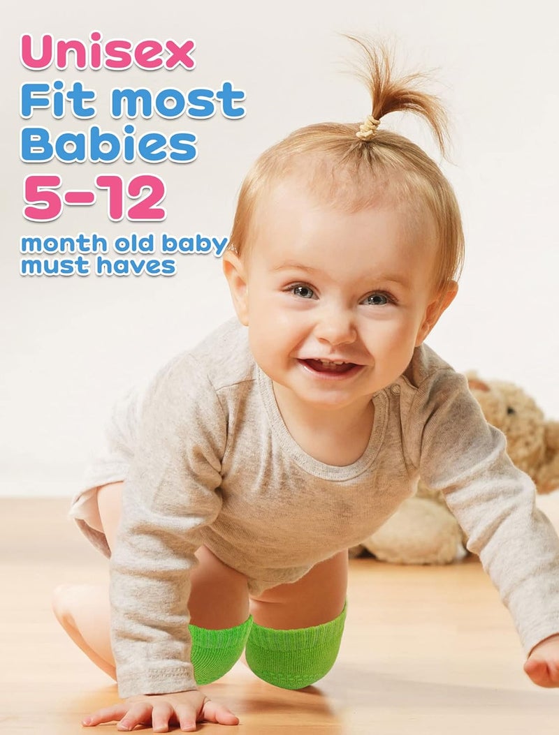 Bosoner Baby Crawling Anti-Slip Knee Pads,Unisex Baby Toddlers Kneepads 5 Pairs - Image 3
