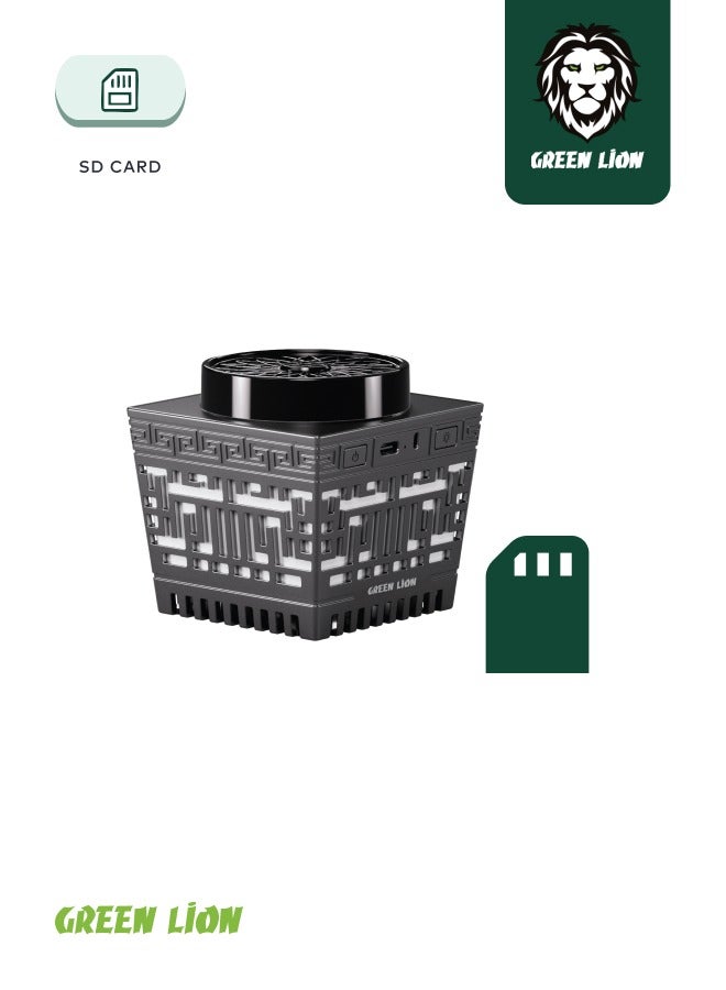 GREEN LION Moon Bakhour Quran Speaker / Bukhour / Luxury Scent  / Remote & App Control / RGB Lights / Many Times Incense Burning / Fast Burning / 5 Hours Playtime / Azan Time Setting / Timed Power Off / Aromatherapy / Quran Learning - Black - Image 5