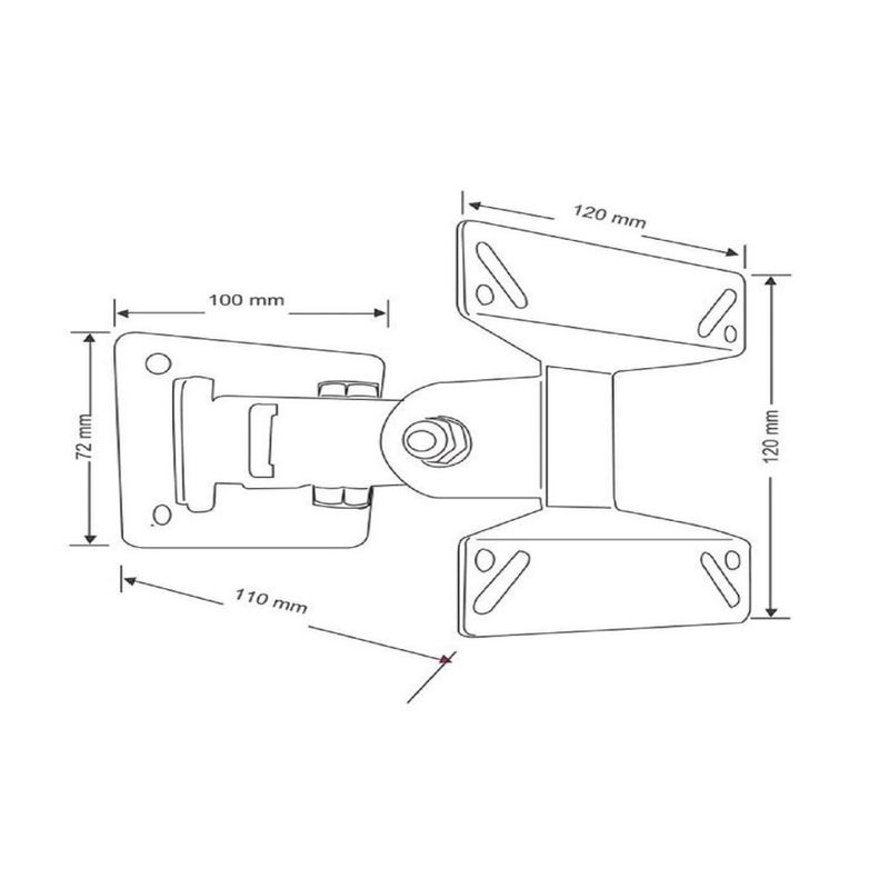 BEETEC Single Arm Swivel TV Wall Mount for 13-27 Inch Flat Panel TVs up to 10 kg/22 lbs and up to 100x100 VESA, Tilt Plate and Swivel Arm for Enhanced Viewing, Black - TF-10S - Image 2
