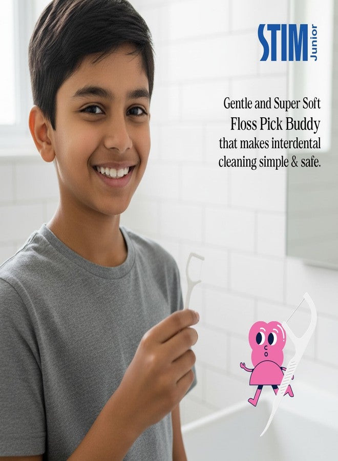 STIM Junior Kids Toothbrush | Soft bristles | 10 to 15 Years | Perfectly sized brush with thumb grip & tongue scraper | For Independent brushing | (Pack of 3) - Image 4