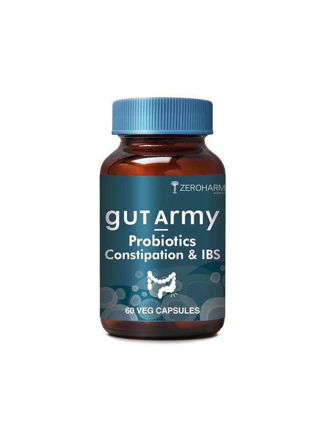 ZEROHARM Gut Army Probiotics For Constipation & Ibs 60 Veg Capsules,100 Billion Cfu For Constipation Relief,Stomach & Colon Cleanser,Diarrhea,Bloating & Acidity,Improve Digestive Health,1 Count - Image 1