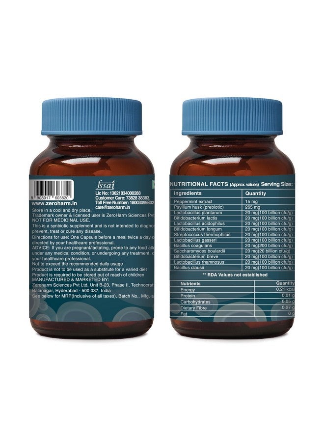 ZEROHARM Gut Army Probiotics For Constipation & Ibs 60 Veg Capsules,100 Billion Cfu For Constipation Relief,Stomach & Colon Cleanser,Diarrhea,Bloating & Acidity,Improve Digestive Health,1 Count - Image 3