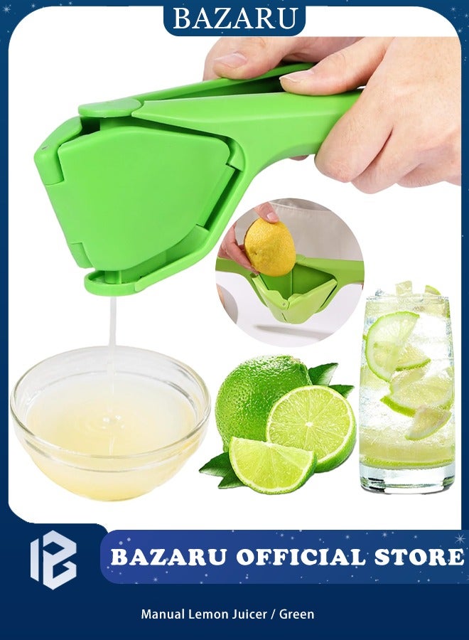 BAZARU Foldable Manual Lemon Juicer – Handheld Citrus Squeezer with Built-In Filter, Space-Saving Design for Maximum Juice Extraction & Easy Cleaning - Image 1