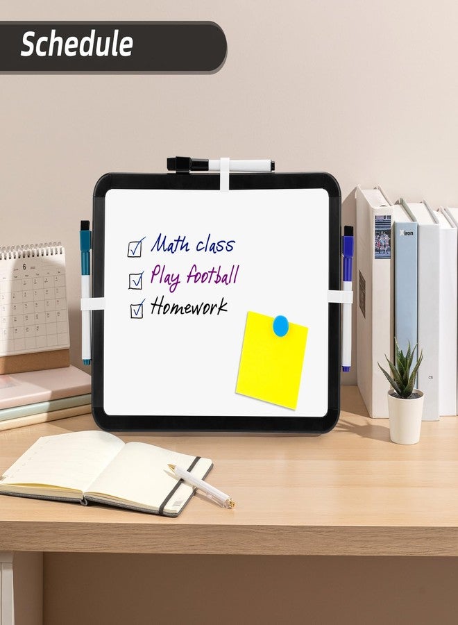 VUSIGN Small White Board Dry Erase, 8.5'' x 11'' Magnetic Dry Erase Board, Mini Whiteboard with Markers for Kids, Students, Fridge, Wall, Locker, Black - Image 4