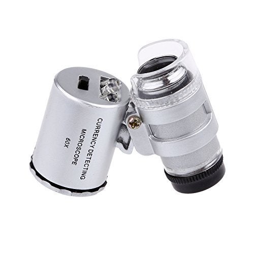 60X Mini Illuminated Jeweler LED UV Lens Loupe with Kare and Kind Retail Package 2pcs 60X