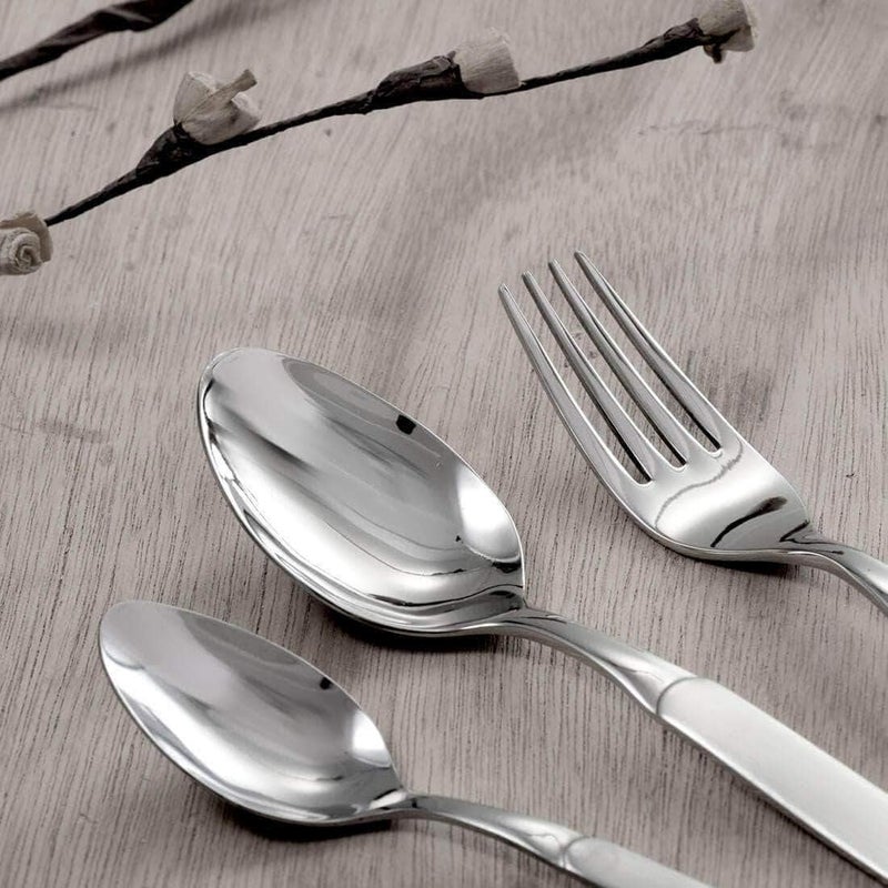 Shri & Sam Shri & Sam Jewel Stainless Steel Cutlery Set, Silver, Pack of 18  - Image 4