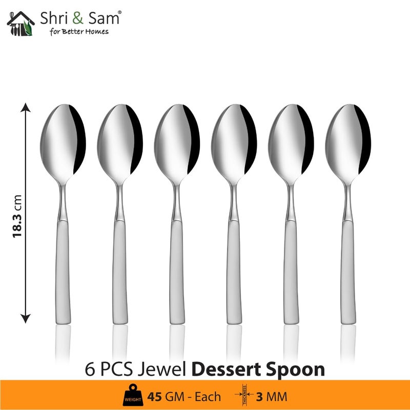 Shri & Sam Shri & Sam Jewel Stainless Steel Cutlery Set, Silver, Pack of 18  - Image 3