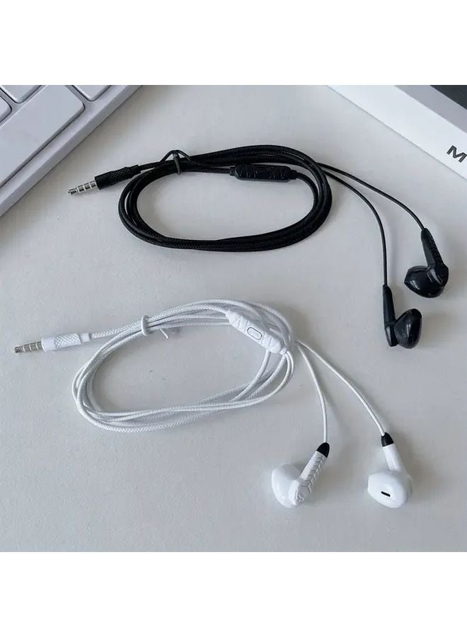 Black 3.5mm Wired Headset with Microphone Stereo HD Earphones for Android Phone MP3 Computer - Image 2