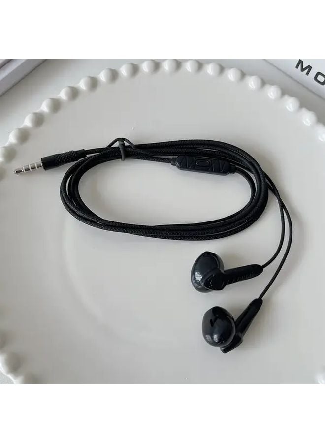 Black 3.5mm Wired Headset with Microphone Stereo HD Earphones for Android Phone MP3 Computer - Image 1