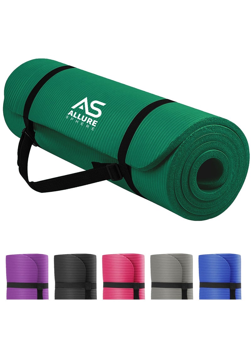 Allure Sphere Sphere Yoga Mat 10Mm Thick Double Sided Non-Slip Nbr Exercise Mat - Ideal Floor Mat For Gymnastic Pilates Fitness Workout Stretching - Training Equipment For Home Gym & Outdoor - Image 1