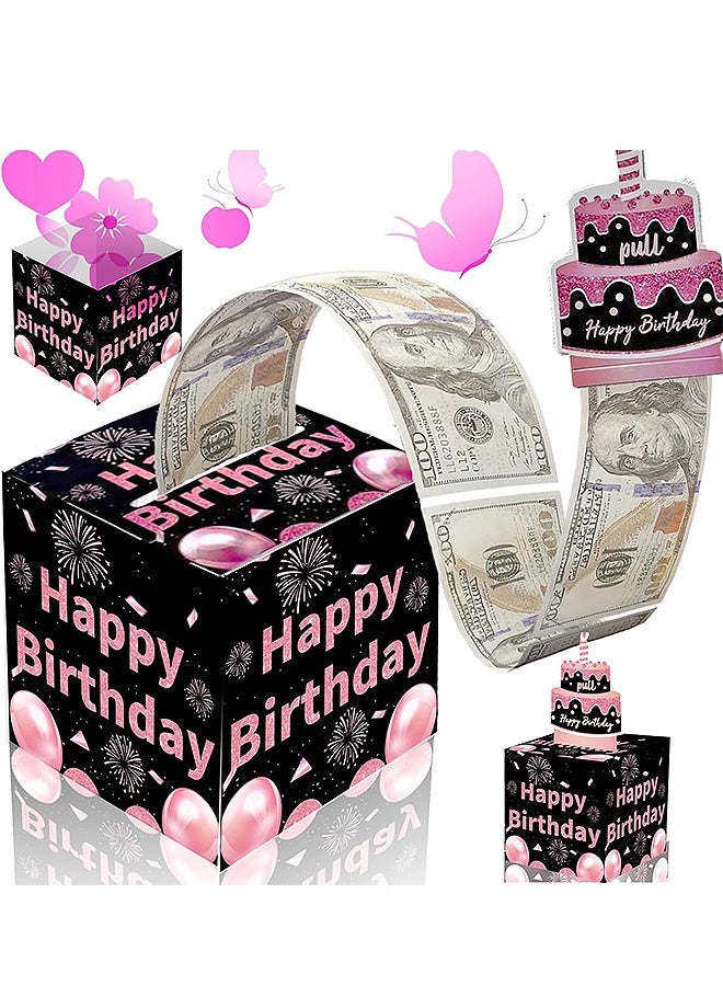 إم إكس إن صندوق نقود عيد الميلاد لسحب الهدايا النقدية، صندوق هدايا مفاجئ لصناديق النقود مع بطاقة سحب و30 كيسًا شفافًا، مجموعة DIY، طرق مضحكة لتقديم المال كهدية للآباء والعشاق والأصدقاء (وردي) - Image 1