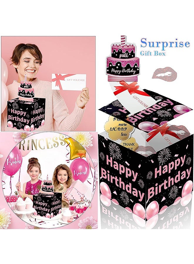 إم إكس إن صندوق نقود عيد الميلاد لسحب الهدايا النقدية، صندوق هدايا مفاجئ لصناديق النقود مع بطاقة سحب و30 كيسًا شفافًا، مجموعة DIY، طرق مضحكة لتقديم المال كهدية للآباء والعشاق والأصدقاء (وردي) - Image 4