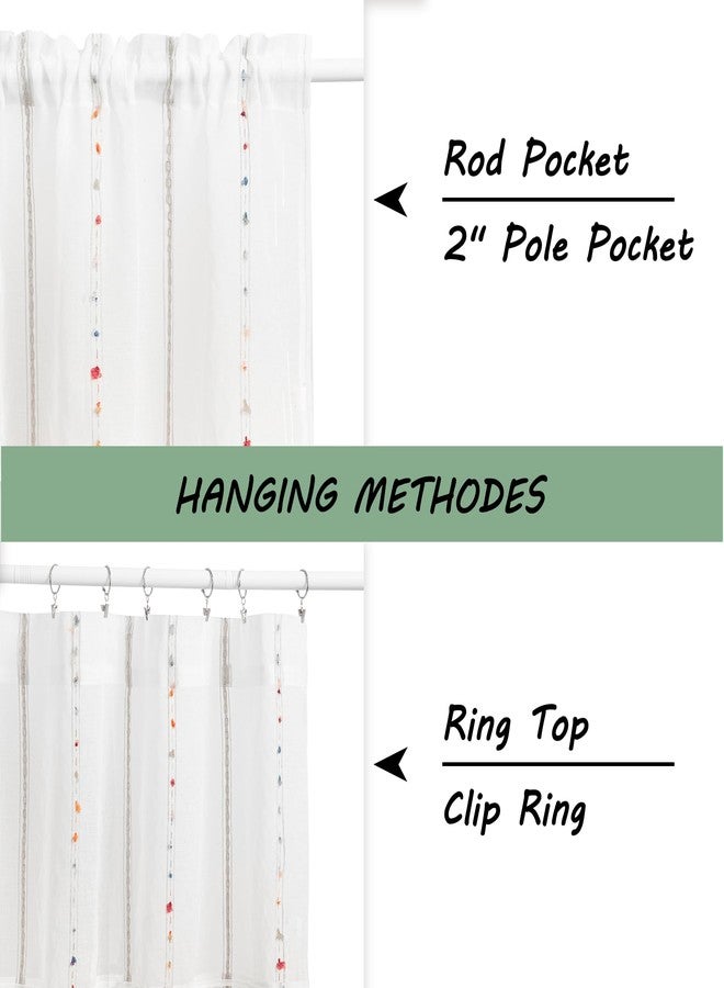 Jayla Boho Valance Curtains for Kitchen, Boho Tassel Kitchen Curtain, Rod Pocket Window Valances, Short Cafe Curtains for Bathroom Small Window Country Rustic, 30" Wx24 L - Image 4